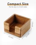 Acacia Wood Sticky Note Holder for Desk