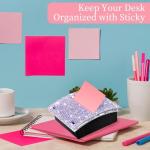 Rhinestone Sticky Note Holder for Desk, Purple