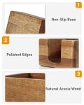 Acacia Wood Sticky Note Holder for Desk