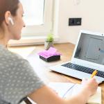 Purple Rhinestone Sticky Note Pad Holder Set