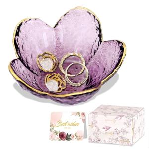 Purple Flower Jewelry Dish - Cute Vanity Organizer
