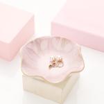 Pink Leaf Jewelry Dish and Trinket Tray