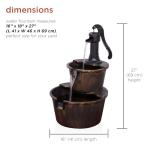Rustic 2-Tier Barrel Pump Water Fountain