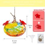 Colorful Hand Blown Glass Hummingbird Feeder