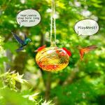 Colorful Hand Blown Glass Hummingbird Feeder