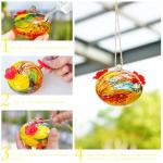 Colorful Hand Blown Glass Hummingbird Feeder