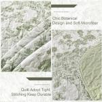 Sage Green Floral Quilt Set Queen Size