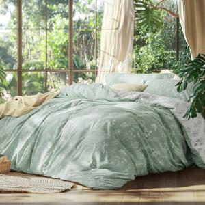 Sage Green Floral Queen Comforter Set - 3 Pieces