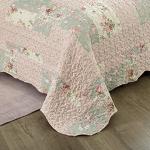 Bright Rose and Sage Quilt Set, 3-Piece