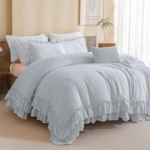 Rustic Cornflower Blue King Comforter Set