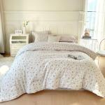 Boho Pink Floral Comforter Set for Full Beds