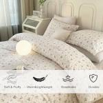 Boho Pink Floral Comforter Set for Full Beds