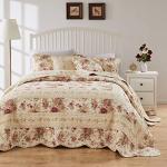 Vintage Rose 3-Piece Cotton Bedspread Set