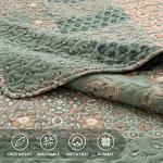 Full/Queen Floral Paisley Olive Green Quilt Set