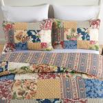Rustic Vintage Floral King Quilt Set 3 Pieces