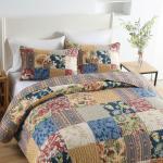 Rustic Vintage Floral King Quilt Set 3 Pieces