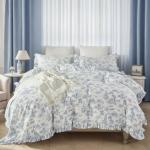 Vintage Blue Floral Queen Duvet Cover Set