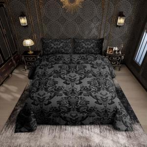 Gothic Dark Olive Green Comforter Set for Adults