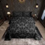 Gothic Dark Olive Green Comforter Set for Adults