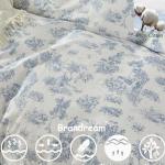 Vintage Blue Floral Queen Duvet Cover Set
