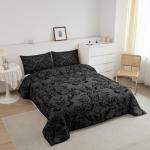 Gothic Dark Olive Green Comforter Set for Adults