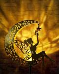 Solar Fairy Moon Garden Statue Light Stake