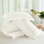 White Queen Comforter Set with Boho Ruffles