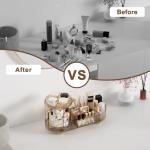 360° Rotating Makeup Organizer with Brush Holder
