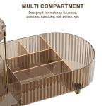 360° Rotating Makeup Organizer with Brush Holder