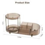 360° Rotating Makeup Organizer with Brush Holder