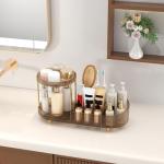 360° Rotating Makeup Organizer with Brush Holder