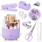 Purple Office Supplies Set - 10 Pieces