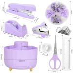 Purple Office Supplies Set - 10 Pieces