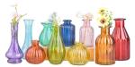Colorful Glass Bud Vases Set of 10