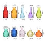 Colorful Glass Bud Vases Set of 10