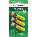 TICONDEROGA Yellow Pencil-Shaped Erasers, 3-Pack