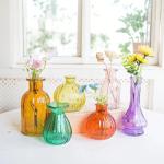 Colorful Glass Bud Vases Set of 10