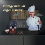 Vintage Wooden Manual Coffee Grinder for French Press