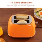 Retro Orange 2-Slice Stainless Steel Toaster