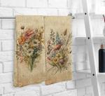 Vintage Floral Kitchen Towels and Dishcloth Set