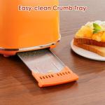 Retro Orange 2-Slice Stainless Steel Toaster