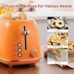 Retro Orange 2-Slice Stainless Steel Toaster