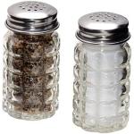 Retro Salt and Pepper Shakers with Stainless Tops