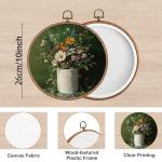 Retro Dark Green Botanical Bathroom Wall Art 10"x10