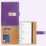 Purple Refillable Password Book with Lock & Tabs