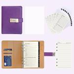 Purple Refillable Password Book with Lock & Tabs