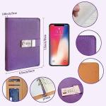 Purple Refillable Password Book with Lock & Tabs