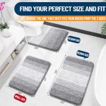 Soft Microfiber Bath Rug Mat, Non-Slip Light Grey