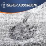 Soft Microfiber Bath Rug Mat, Non-Slip Light Grey