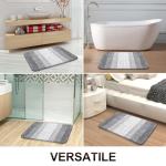 Soft Microfiber Bath Rug Mat, Non-Slip Light Grey